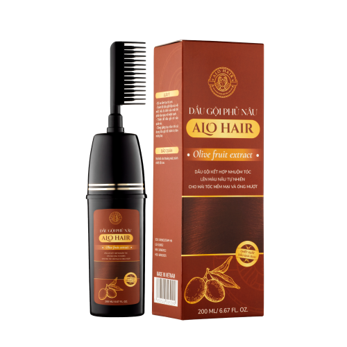 Dầu Gội Phủ Bạc Thảo Mộc Alo Hair Nâu